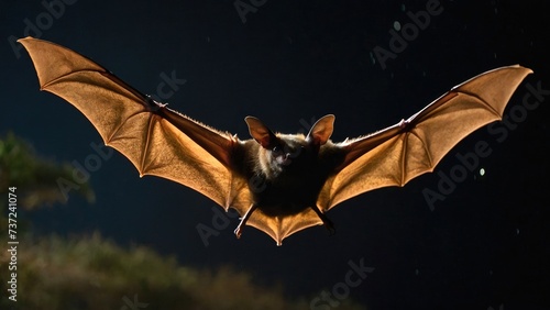 Graceful Winged Voyagers: Capturing the Elegance of Flying Bats in Mesmerizing Detail photo