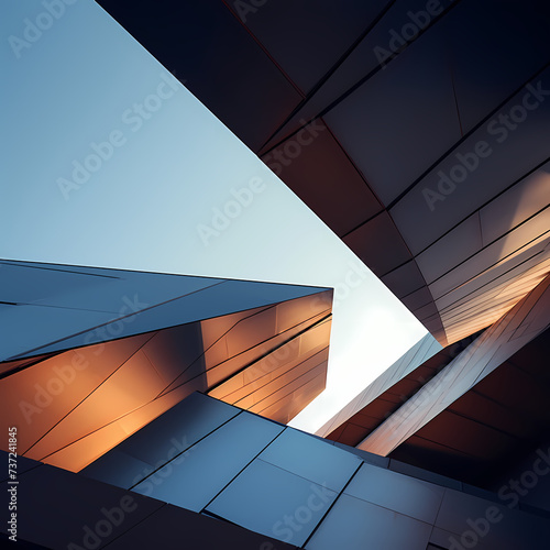 Abstract architecture with unique angles.