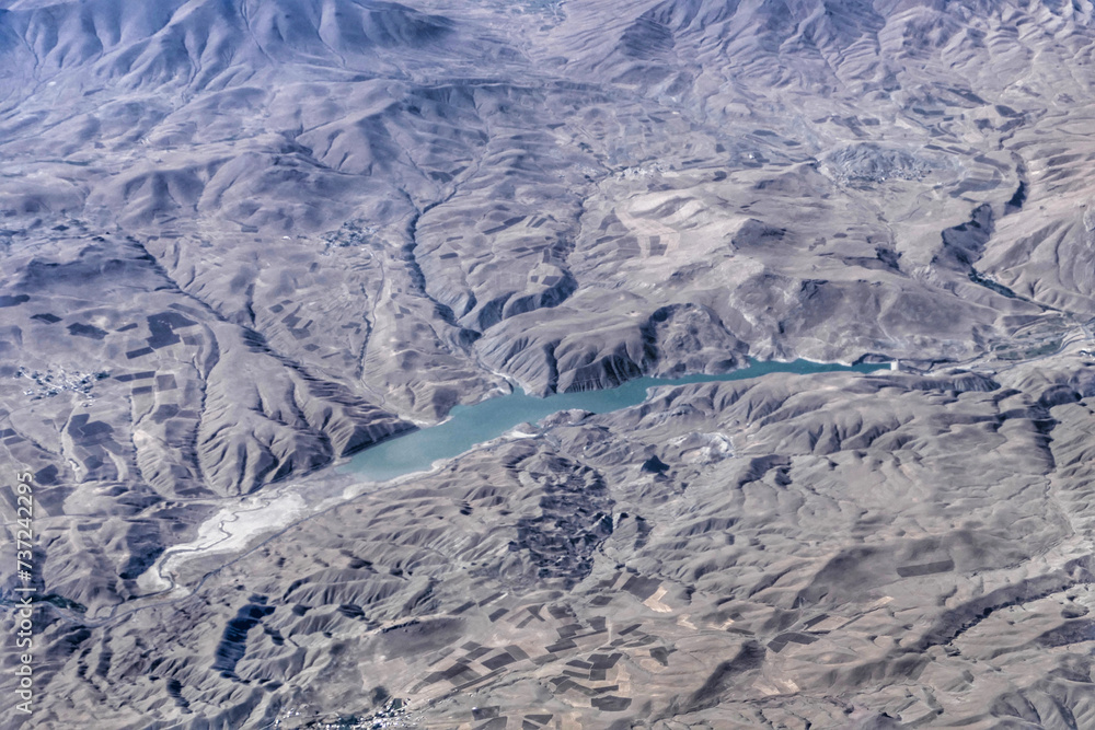 Fototapeta premium Aerial view of mountainous landscape in Iran