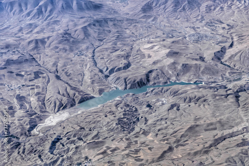 Aerial view of mountainous landscape in Iran
