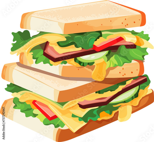 vector illustation of sandwich