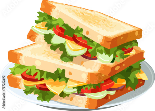 vector illustation of sandwich