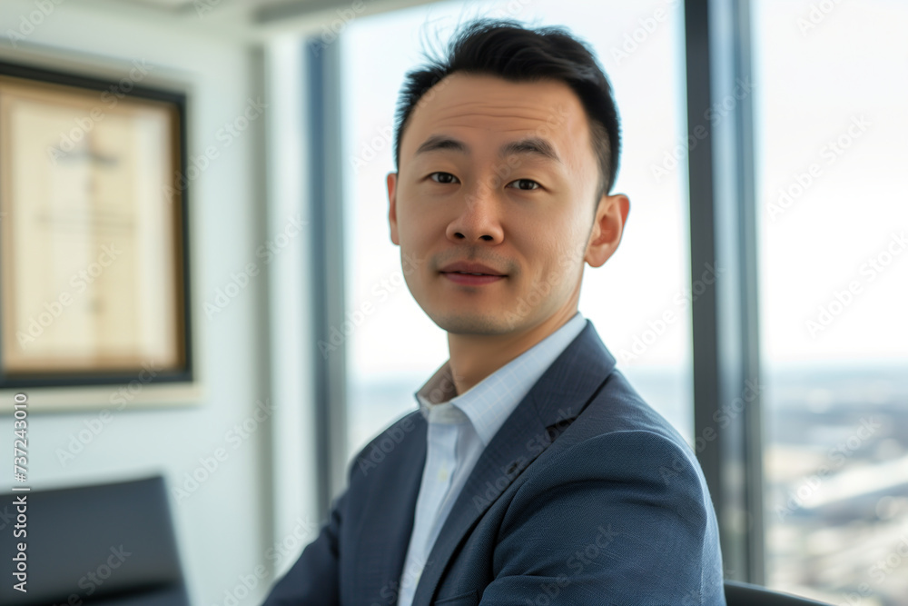 Portrait of asian smiling businessman indoor Portrait of asian smiling businessman indoor
