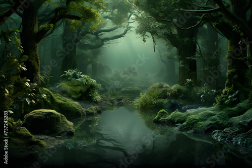 The mystical nature of the rainforest. International Day of Forests. © trompinex