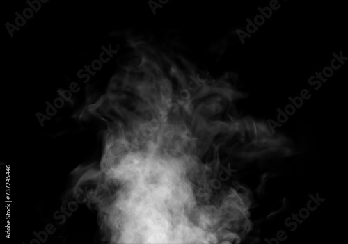 white smoke steam spray, and abstract vapor water isolated on a black background. concept of texture cold mist or hot vapor, fog effect, and cloud for design air pollution, element smog