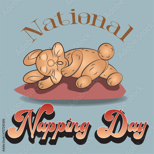 National Napping Day Sign and Badge Vector