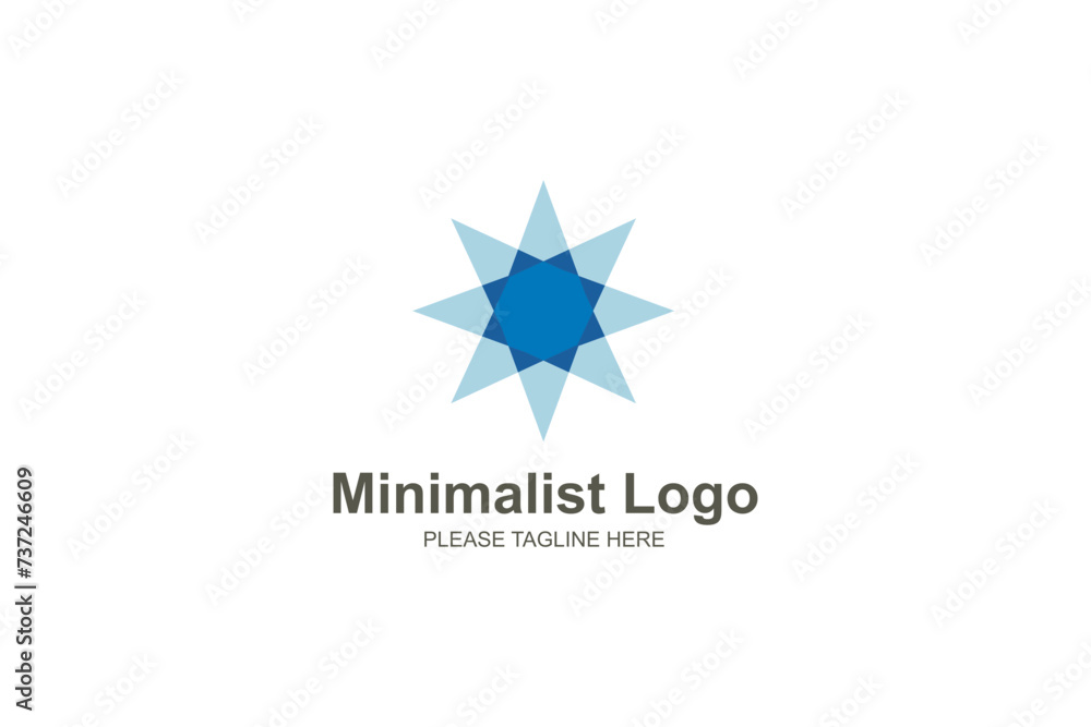 Blue minimalist logo design Blue minimalist logo design