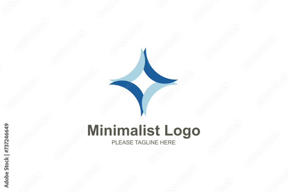 Obraz premium Blue minimalist logo design
