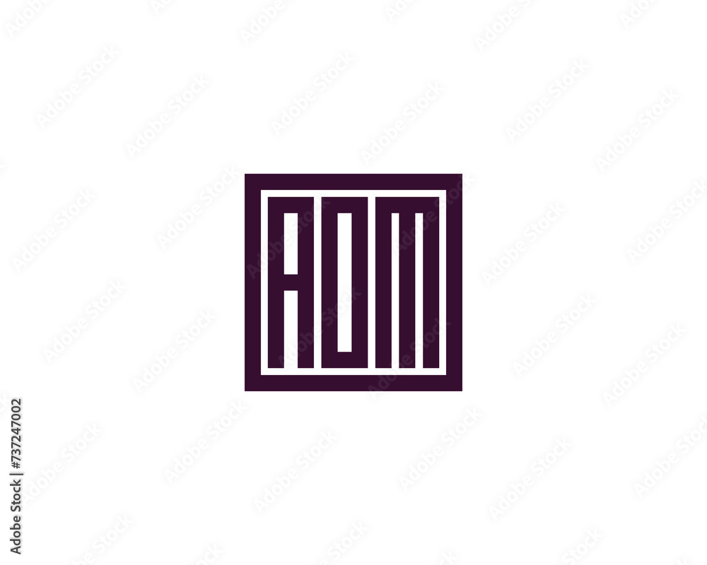 AOM logo design vector template
