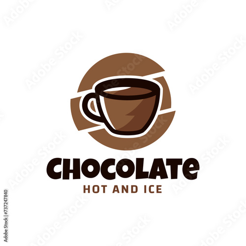 Chocolate drink logo icon concept illustration