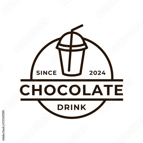 Chocolate drink logo icon concept illustration