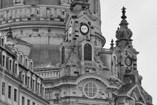 Closeup of Frauenkirche in Dresden, Germany
