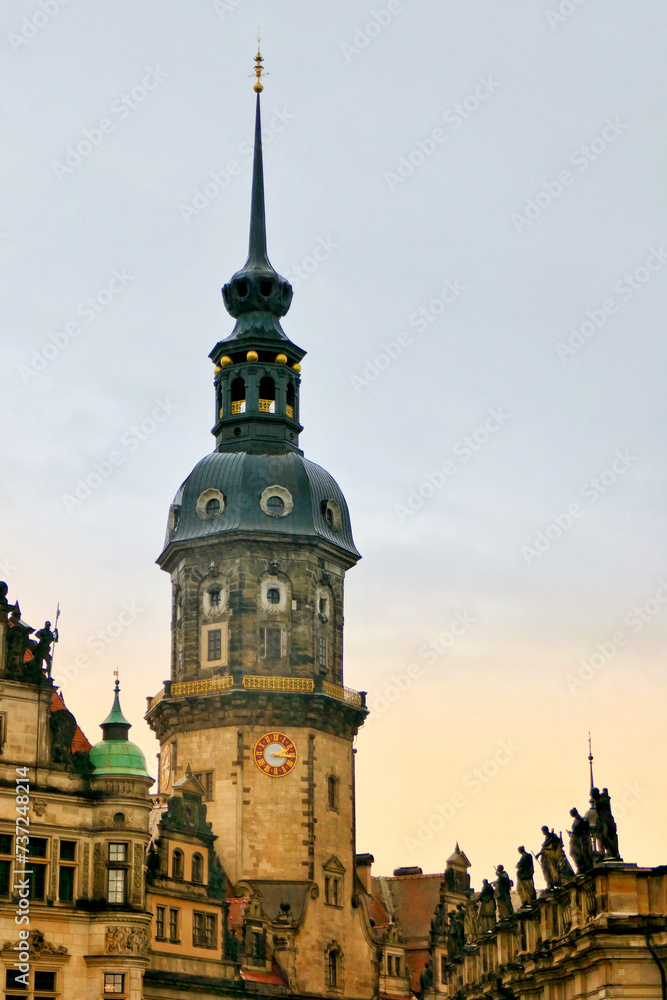 Historical buildings in central Dresden, Germany