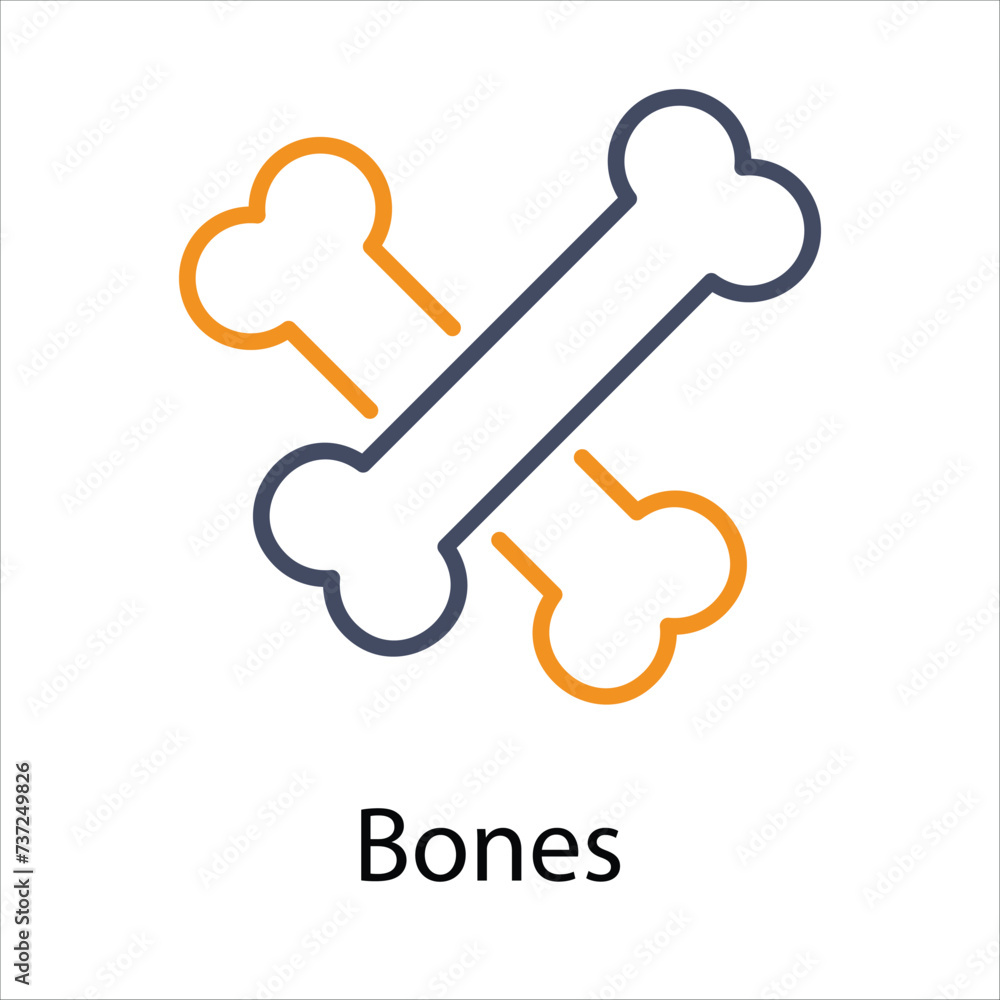 Bones  Icons vector, website, booking sites and mobile apps. Graphic contour logo for offers, commerce, ui ux and other design needs. Vector isolated stock illustration