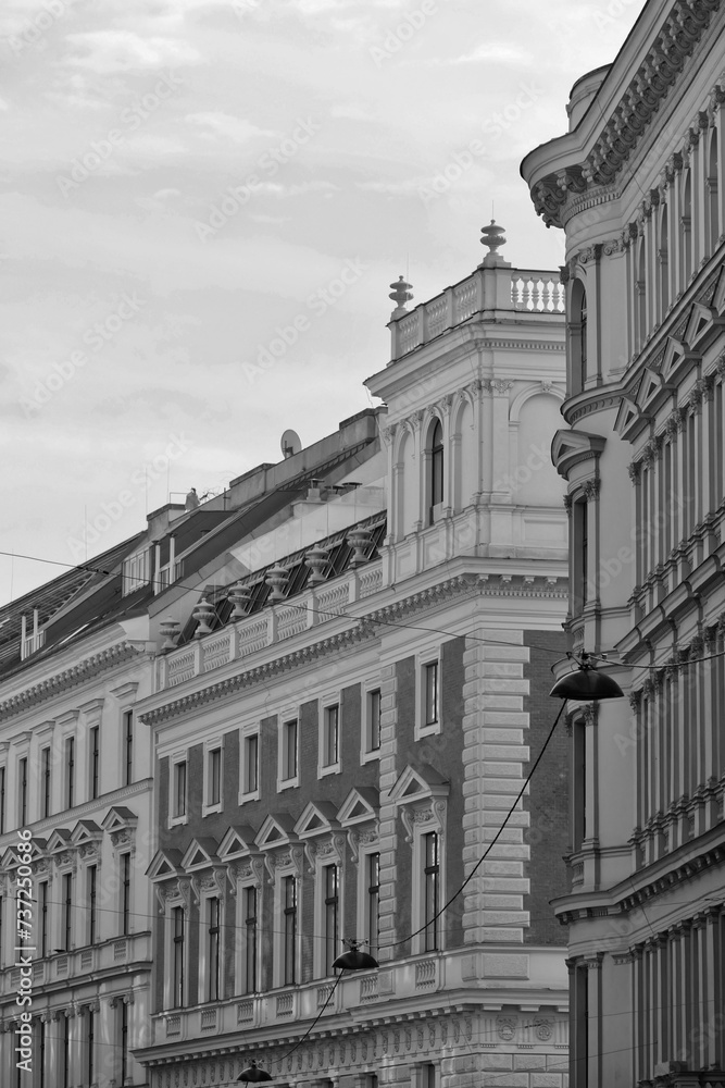 Historical apartment buildings in central Vienna, Austria