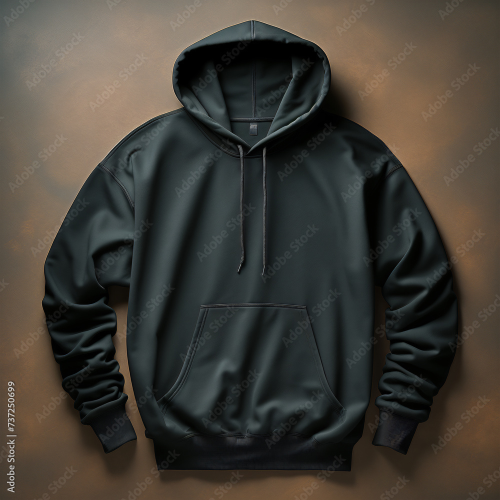 Blank black hoodie mock up generated AI