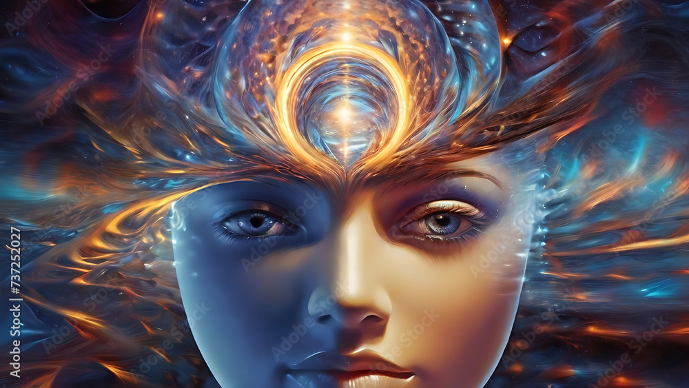 Abstract image of a human Consciousness Expansion, exploring altered ...