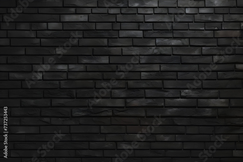 Rough black texture brick wall background - Ai Generated