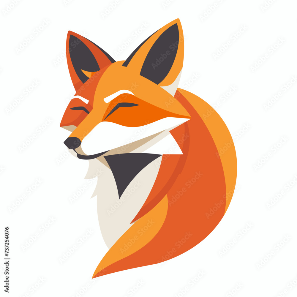 Obraz premium Flat modern logo Fox vector icon illustration