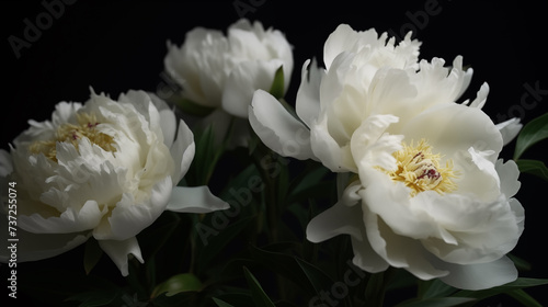 White peonies flowers bouquet