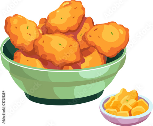vector illustration of chicken nuggets