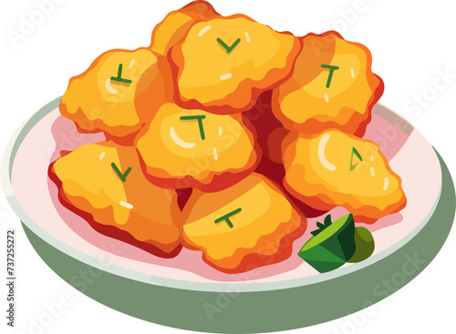 vector illustration of chicken nuggets