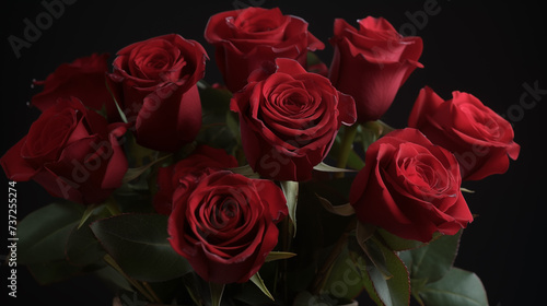 Red roses bouquet flowers love romantic