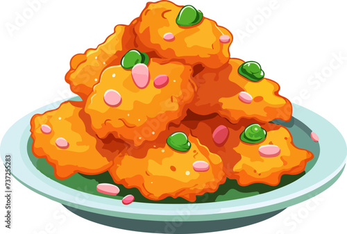 vector illustration of chicken nuggets