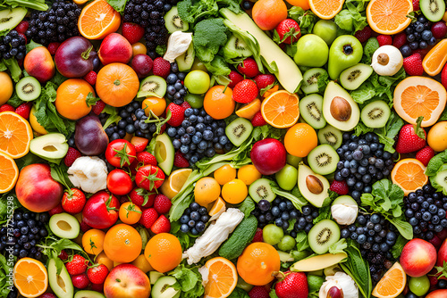 healthy food and fruits detailed background