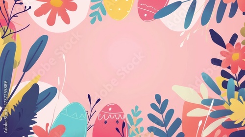 Easter Egg Frame Background: Contemporary Flat Concept