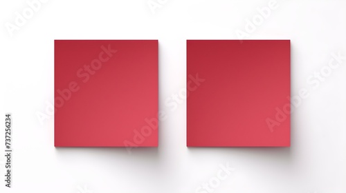 Free Download Two Ruby square Paper Notes on a white Background. Brainstorming Template with Copy Space - GFXLoad