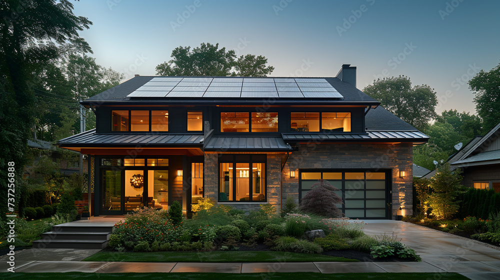 Suburban Homes with Rooftop Solar Panels. Aerial view of residential neighborhood showcasing houses equipped with solar panels, symbolizing sustainable living. Suburban Homes with Rooftop Solar Panels. Aerial view of residential neighborhood showcasing houses equipped with solar panels, symbolizing sustainable living.
