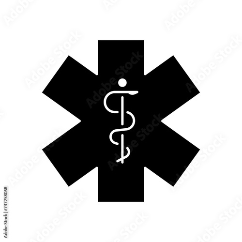 Emt Paramedic icon. Simple solid style. Ems, emergency, ambulance, cross, hospital, medicine concept. Black silhouette, glyph symbol. Vector illustration isolated.