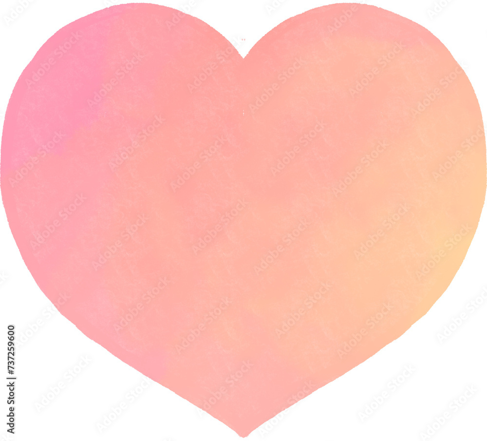 Heart watercolor style. Heart illustration on transparent background