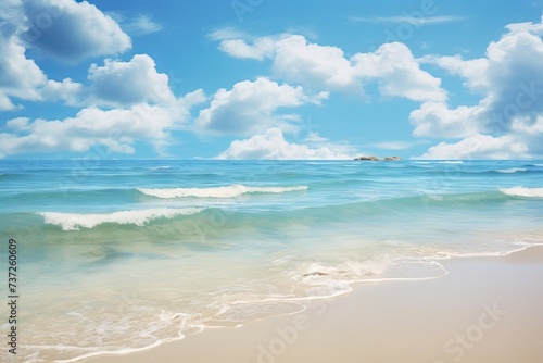 A tranquil beach with gentle waves