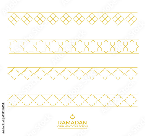 Ramadan ornament collection. Seamless ornamental frames and borders collection. Oriental, Islamic, Eastern and Arabic styles.