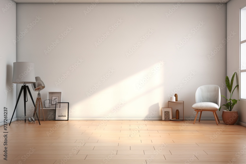 Fototapeta premium Clean mock up room with endless possibilities
