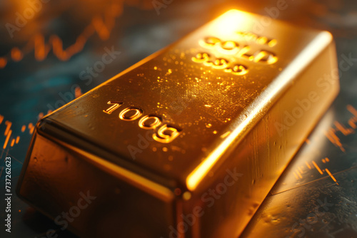 Gold bar and Financial investment concept, wealth business success, trading gold stock exchange, selling and buy gold bar, money and bank