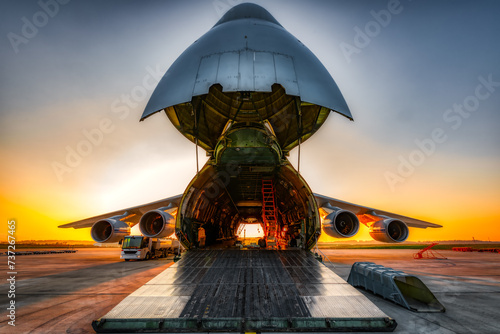 Antonov AN-124 with the cargo compartment wide open