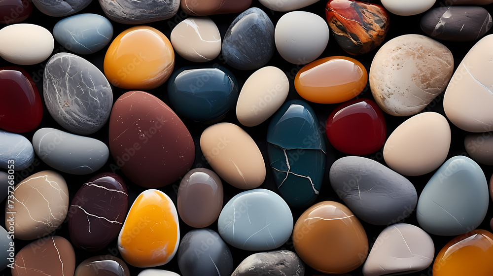 Multicolored smooth pebbles pattern