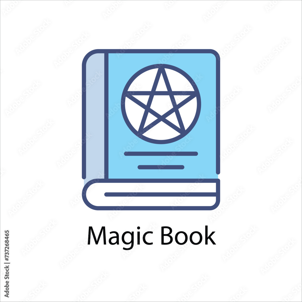 Magic Book Icons vector, website, booking sites and mobile apps. Graphic contour logo for offers, commerce, ui ux and other design needs. Vector isolated stock illustration Magic Book Icons vector, website, booking sites and mobile apps. Graphic contour logo for offers, commerce, ui ux and other design needs. Vector isolated stock illustration
