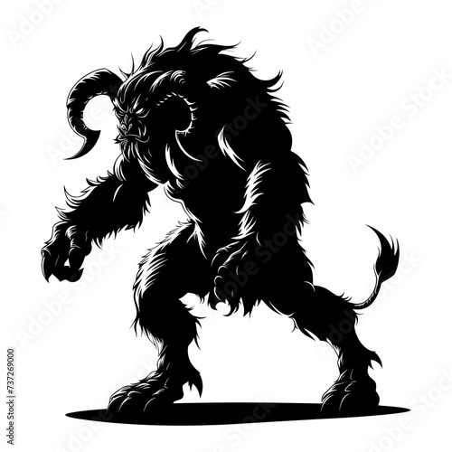 Silhouette Minotaur the Mythical Ancient Creature black color only