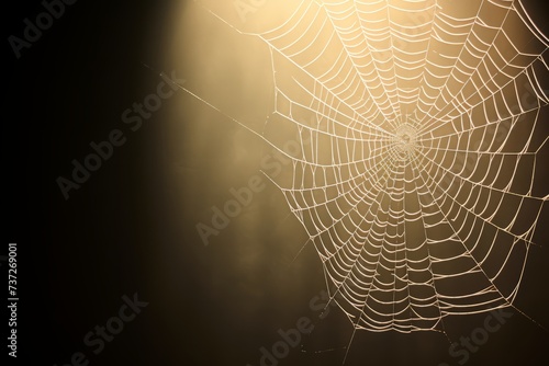 Delicate balance of light and shadow on a spider's web