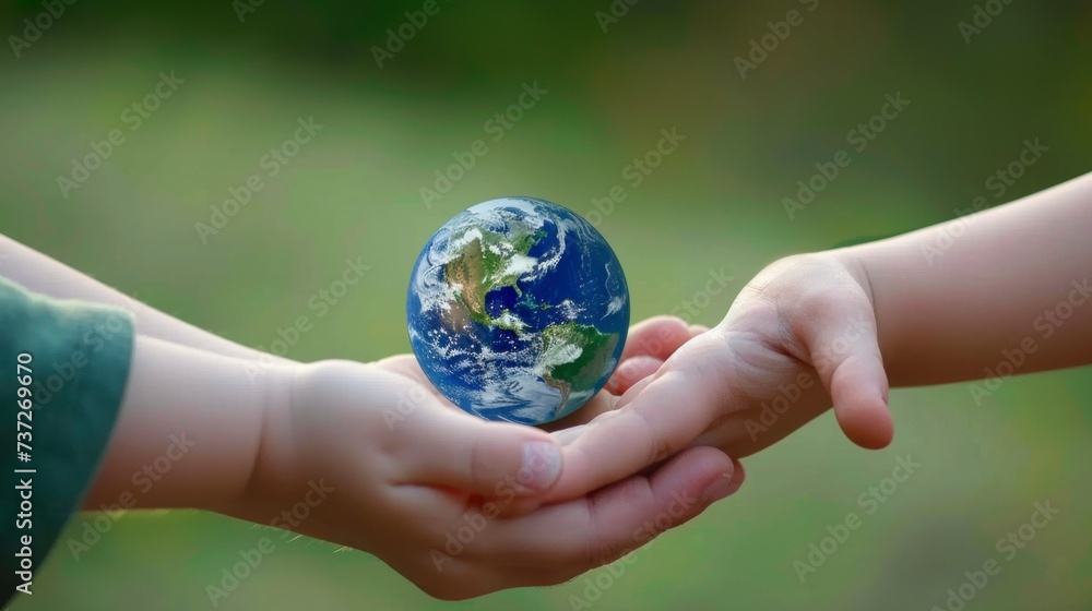 boy holding the planet earth with his hands. ecology concept boy holding the planet earth with his hands. ecology concept