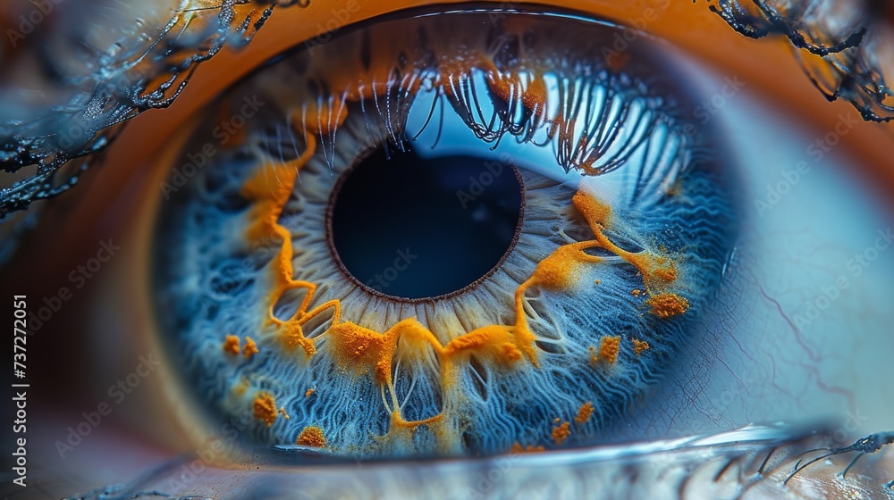 Human Eye Macro, a close-up of a human eye, capturing the intricate details and reflections.