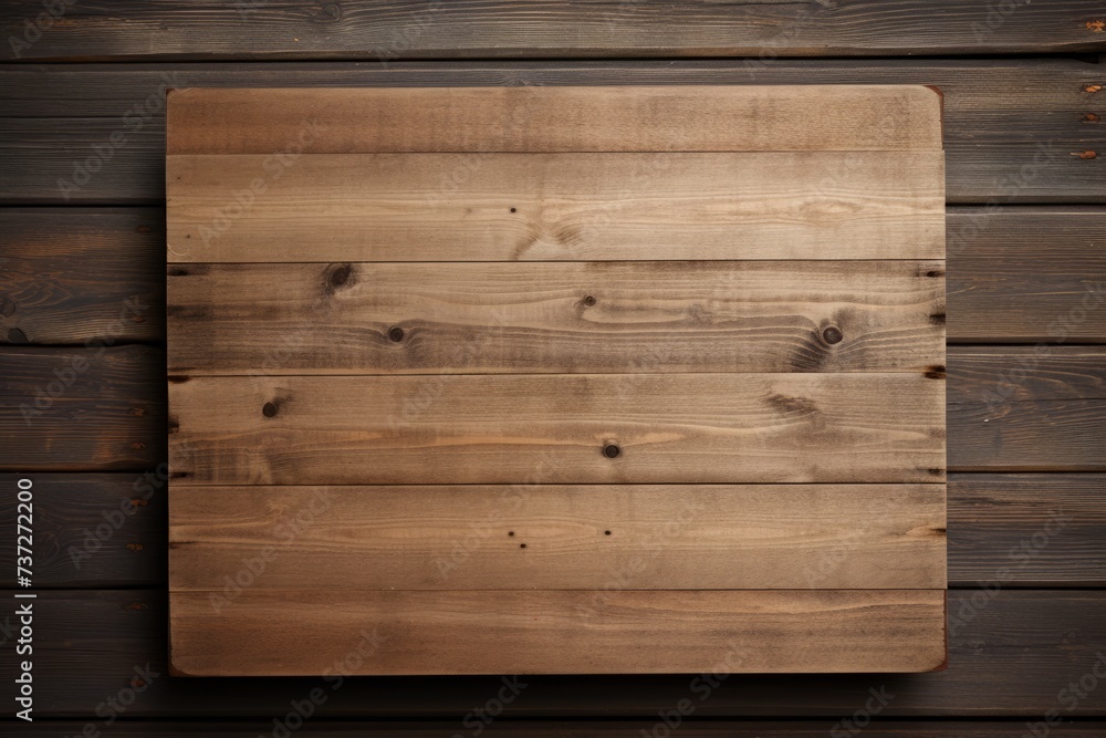 Box template displayed flat on a rustic wooden background Box template displayed flat on a rustic wooden background