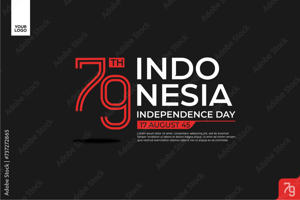 Fototapeta premium 79th Indonesia Independence Day Logotype.