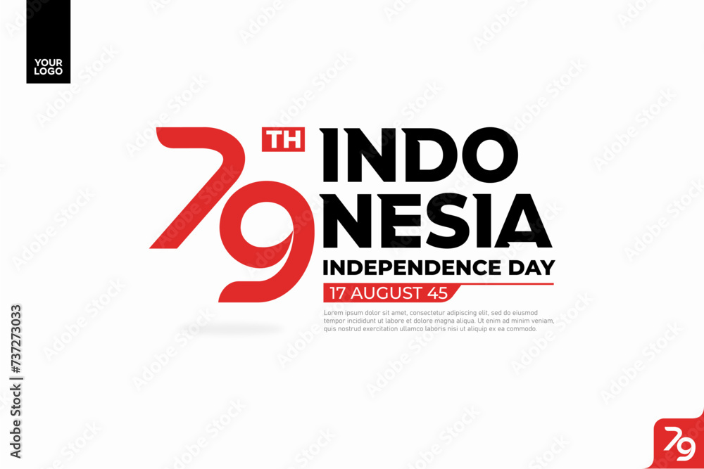 Obraz premium 79th Indonesia Independence Day Logotype.
