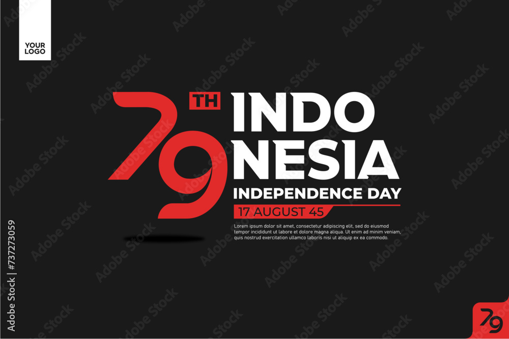 Obraz premium 79th Indonesia Independence Day Logotype.