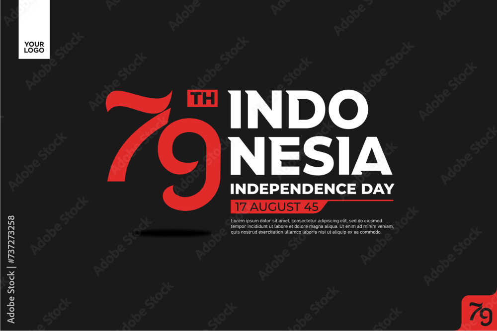 Obraz premium 79th Indonesia Independence Day Logotype.